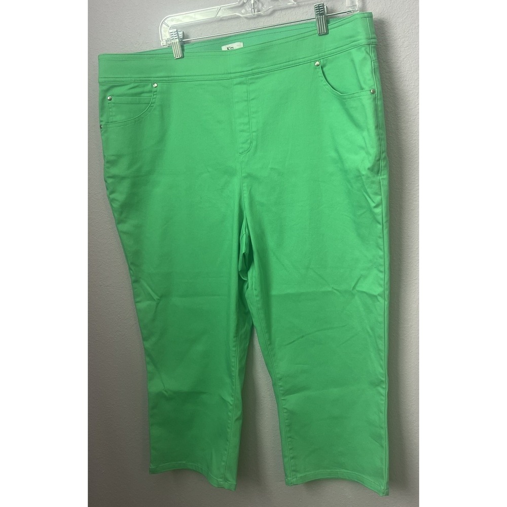 Kim Rogers Lime Green Capri Pants Size 18